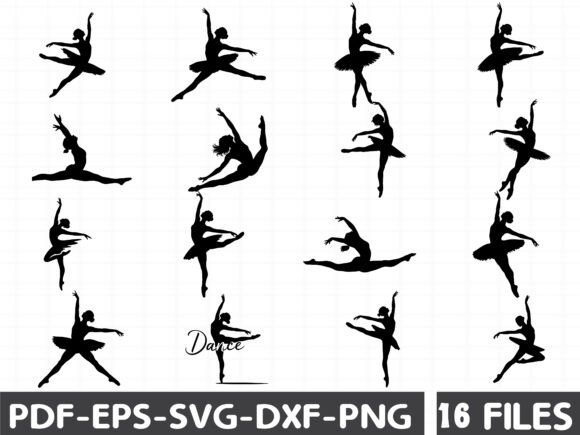 Ballerina Silhouettes, Ballerina SVG for Graphics and Illustrations