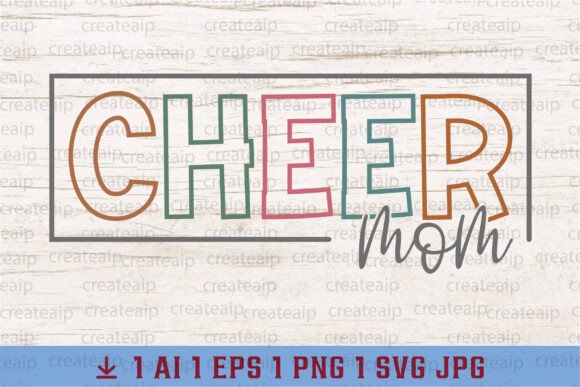 Cheer Mom SVG Varsity, Cheerleading Mama Graphics for T-Shirt Designs