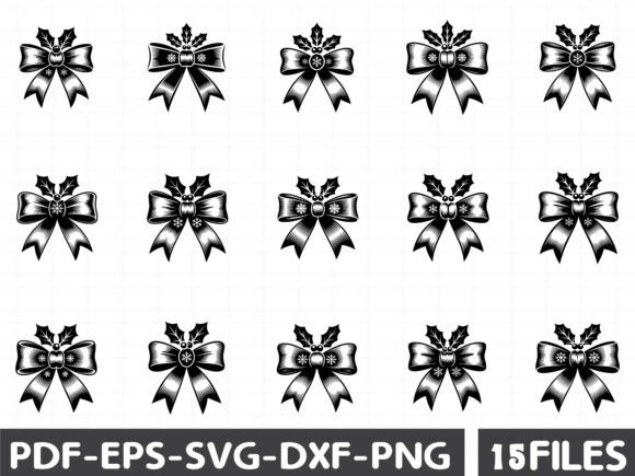 Christmas Coquette Bow: Premium Graphics for Seasonal Illustrations