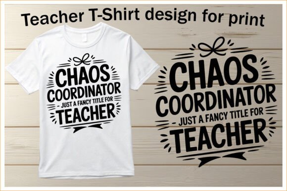 Cute Teacher Vector Art – T-Shirt Design Graphics for Editors
