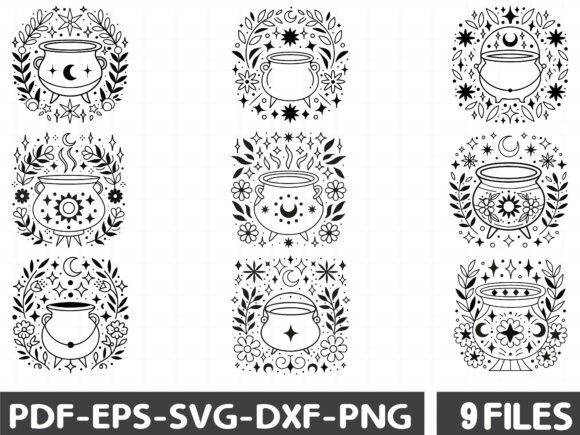 Cute Witch Cauldron SVG: Graphics & Illustrations for Branding