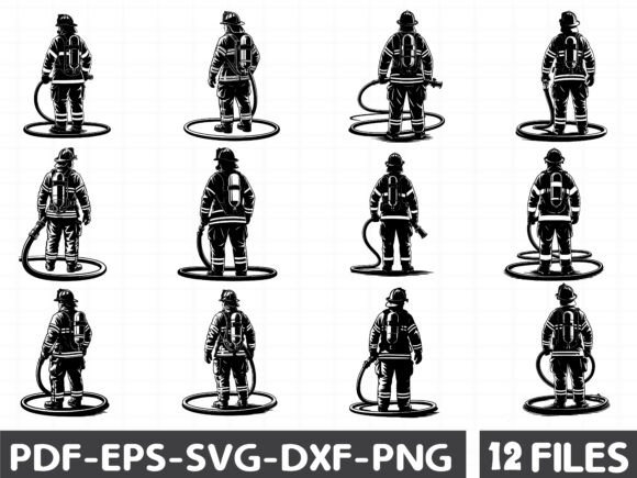 Firefighter Silhouette: Bold Graphics & Illustrations for Local Brands