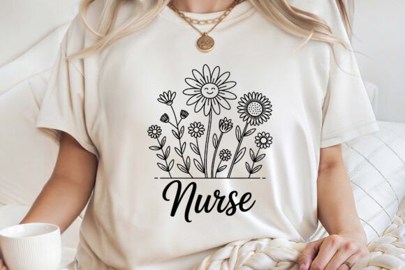 Flower Nurse Shirt SVG: Premium Graphics for T-Shirt Designs