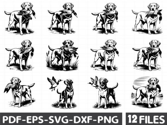 Hunting Dog with Duck: Premium Graphics & Illustrations for Modern Branding