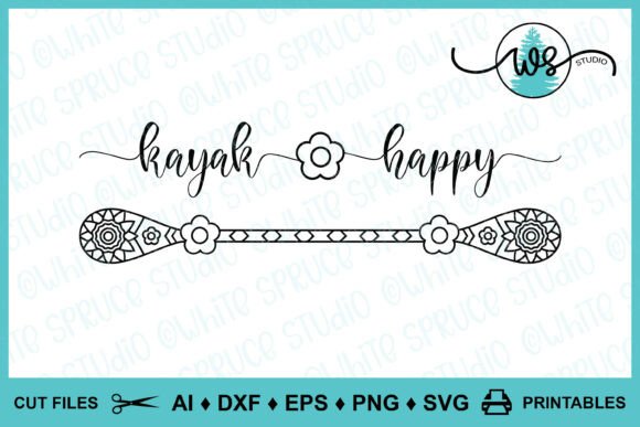 Kayak Mandala Paddle SVG PNG Quote: A Graphic Design Asset for Print Templates