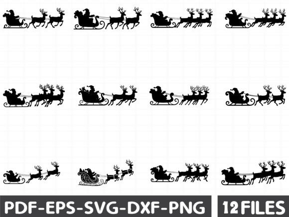 Santa s Sleigh SVG, Christmas, Holiday Graphics and Illustrations