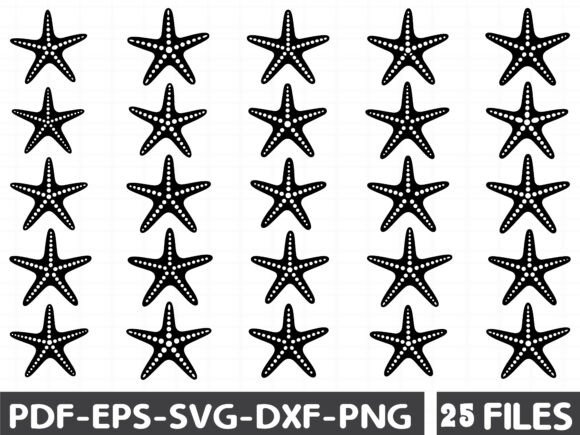 Starfish Silhouette Graphics for Illustrations & Sellers
