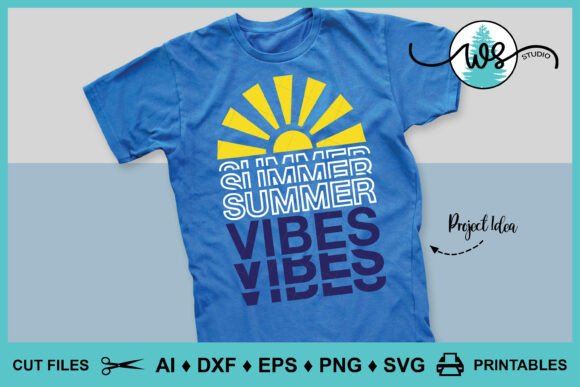 Summer Saying Quote Stacked Text Sun Ray: A Graphics Review for Print Templates