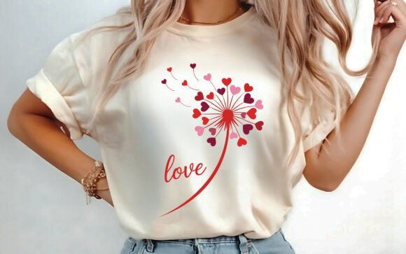 Valentine Dandelion Sublimation PNG: A Designer's Take on T-Shirt Designs and Graphics