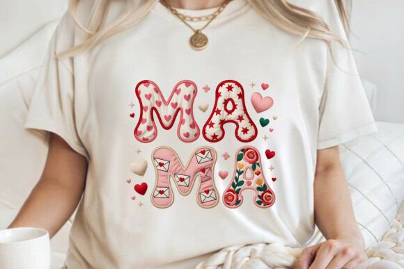Valentines Day Yarn MAMA Love Shirt PNG Graphics Review