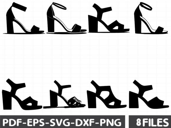 Womens Shoes Silhouettes SVG: Premium Graphics & Illustrations for Modern Publishing